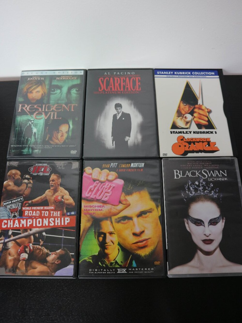 6 Movie Random Assorted DVD Bundle Resident Evil, Scarface, Fight Club, etc